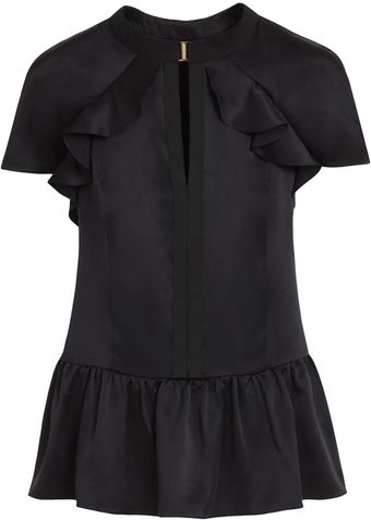 Mulberry Frill Peplum Blouse - Lyst