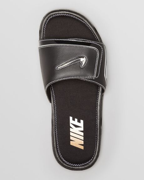 Nike Comfort Slide 2 Sandals In Black For Men Black Silver White Lyst