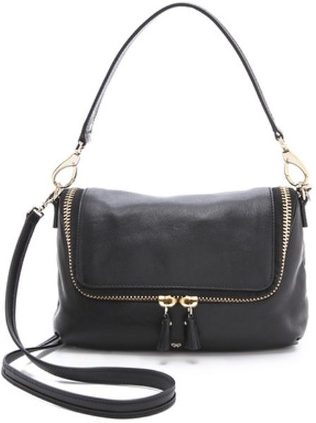 Anya Hindmarch Maxi Zip Cross Body Bag in Black