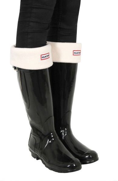 Hunter Womens Original Adjustable Gloss Wellies In Black Lyst