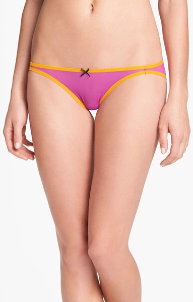 Betsey Johnson Low Rise Mesh String Bikini In Purple Very Violet Lyst