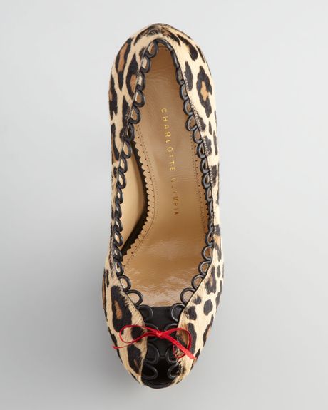 olympia leopard calf hair and leather trainer