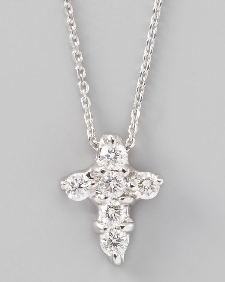 ... Designs Small Diamondcross Necklace White Gold in White (WHITE GOLD