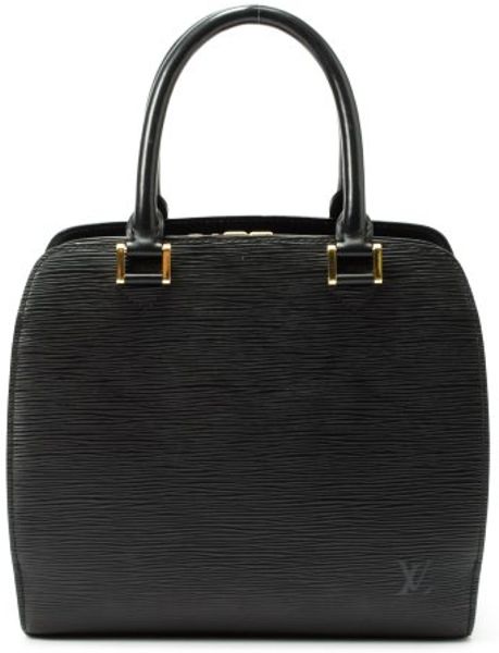 Louis Vuitton Lack Epi Leather Pontneuf Pm Vintage Top Handle Bag in Black | Lyst