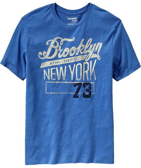 Old Navy New York Graphic Tees in Blue for Men (Clear Blue Heather ...
