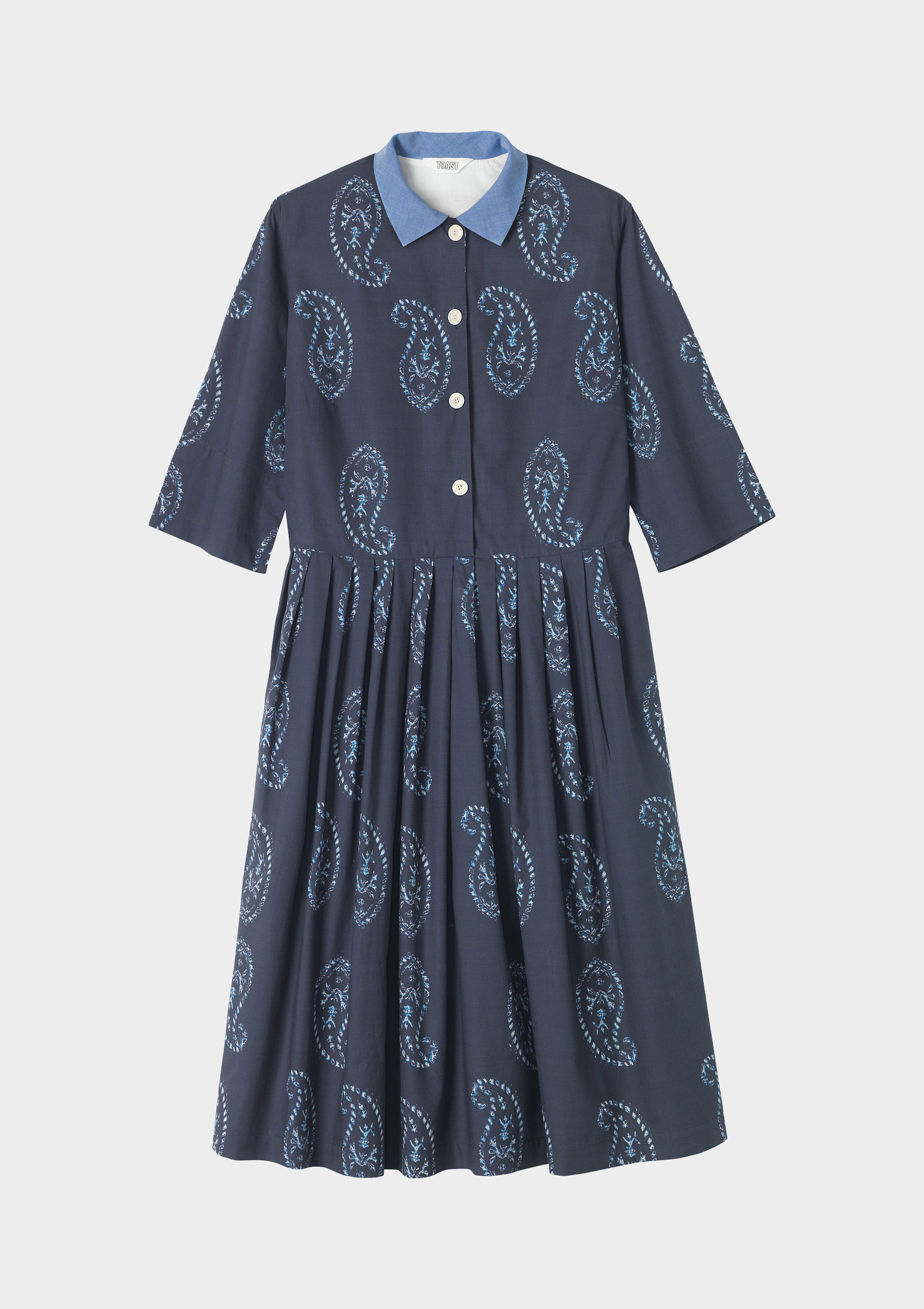 Toast Paisley Pleated Shirt Dress in Blue (indigo) Lyst