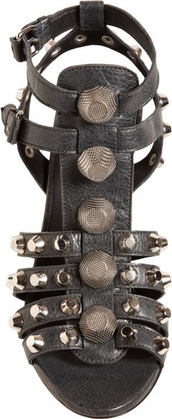 Balenciaga Arena Giant Gladiator Wedge Sandal in Black (silver) | Lyst