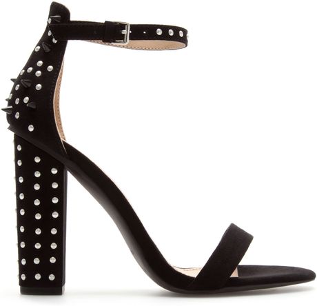 Zara Studded High Heel Sandal in Black - Lyst