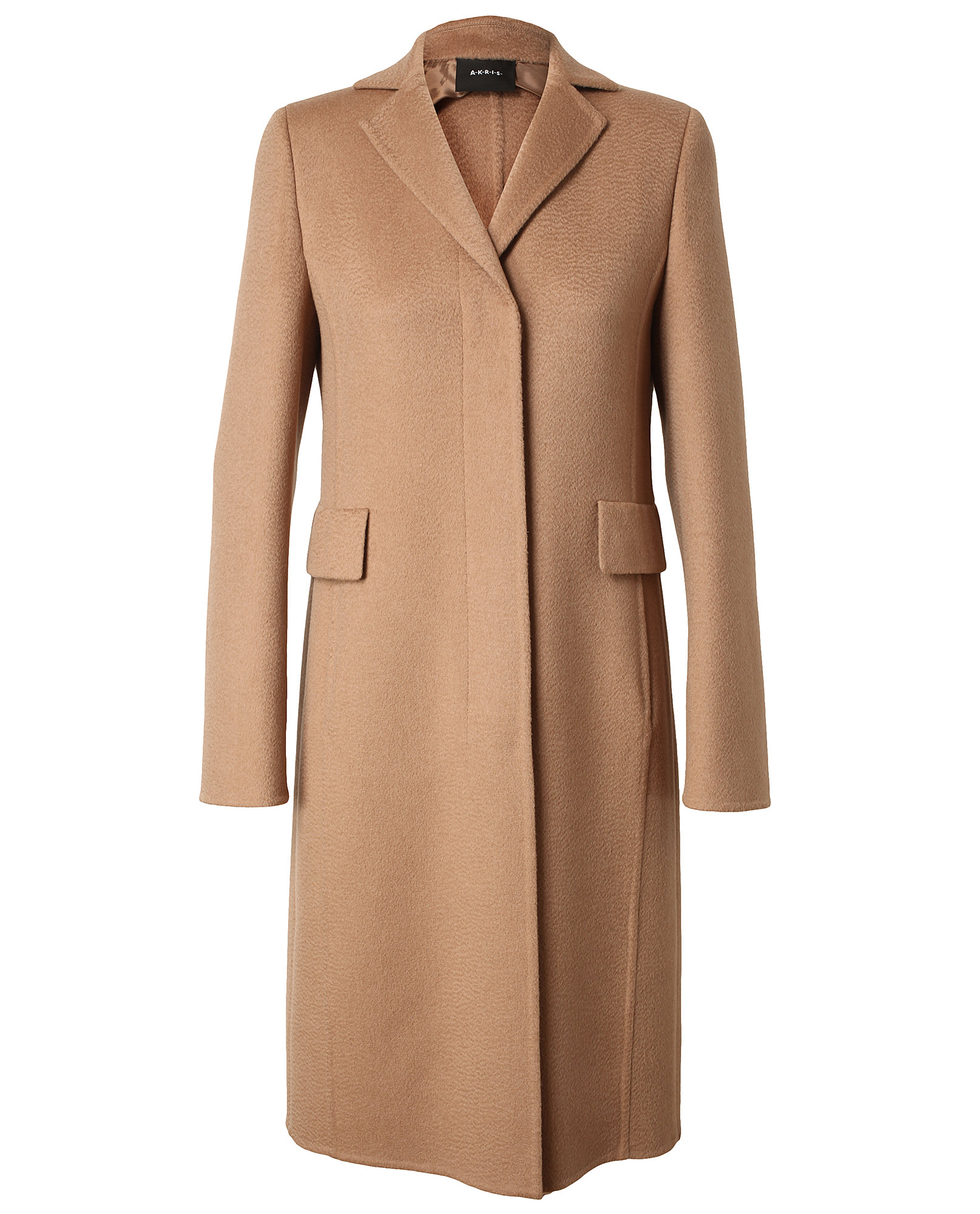 Akris Tailored Camel Hair Coat in Beige Lyst
