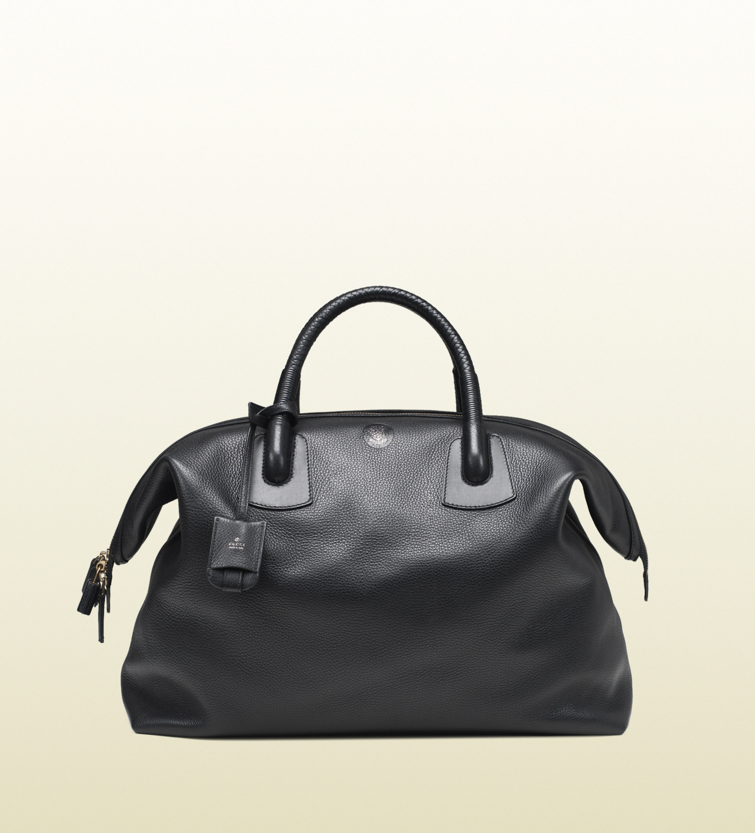 Gucci Black Leather Carryon Duffle Bag in Black for Men | Lyst