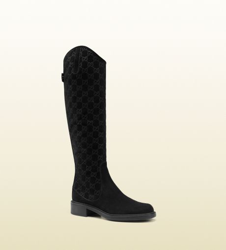 tall black suede boots flat