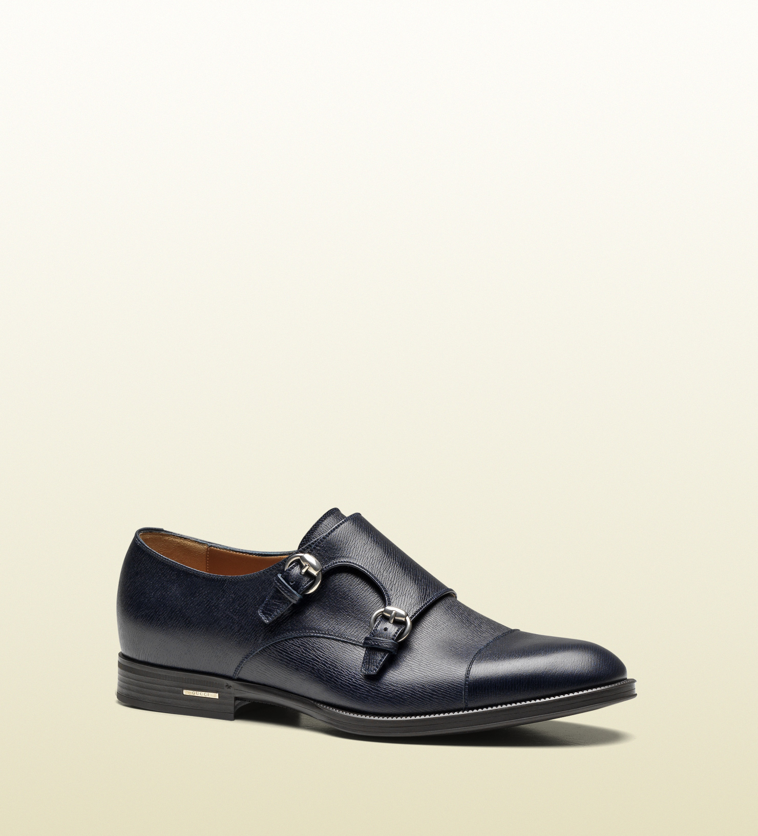 Gucci Blue Leather Monk Strap Shoe in Blue for Men Lyst