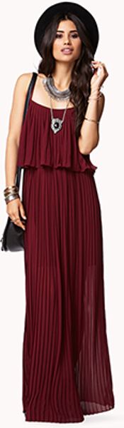 Forever 21 Layered Maxi Dress in Purple (BURGUNDY) - Lyst