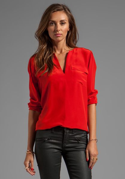 joie red blouse