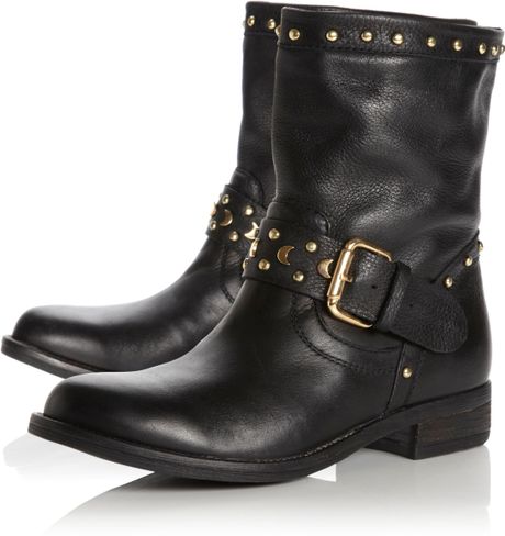 dune studded biker boots