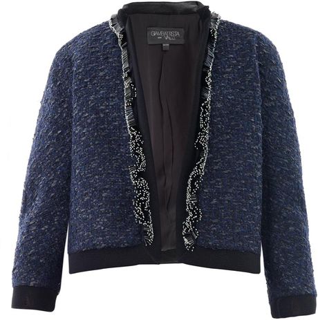 tweed jacket valli bicolour embellished giambattista navy