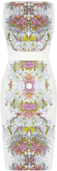 Karen Millen Delicate Floral Print Dress in White (Multi-Coloured) | Lyst