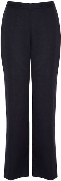 womens navy linen trousers
