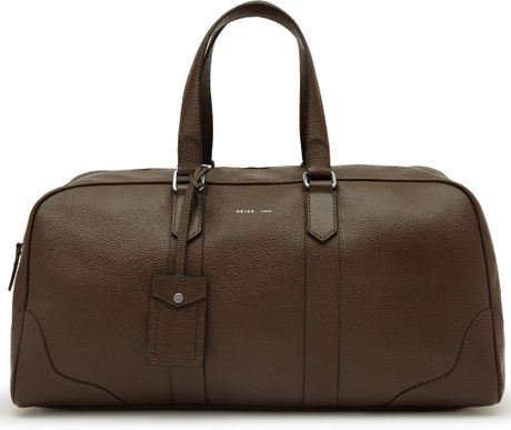 reiss leather holdall