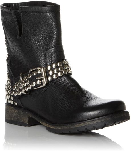 Steve Madden Studded Strap Low Boots in Black for Men | Lyst