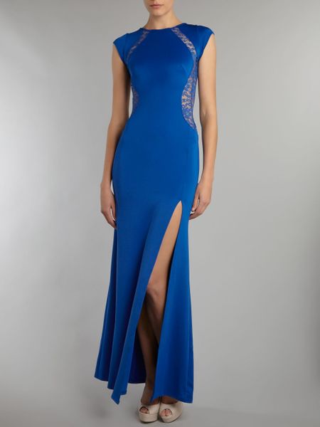 Tfnc Folly Cap Sleeve Maxi Dress in Blue (Cobalt)