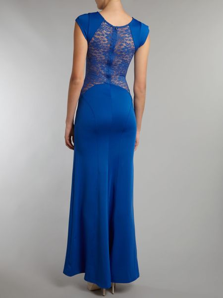 Tfnc Folly Cap Sleeve Maxi Dress in Blue (Cobalt)