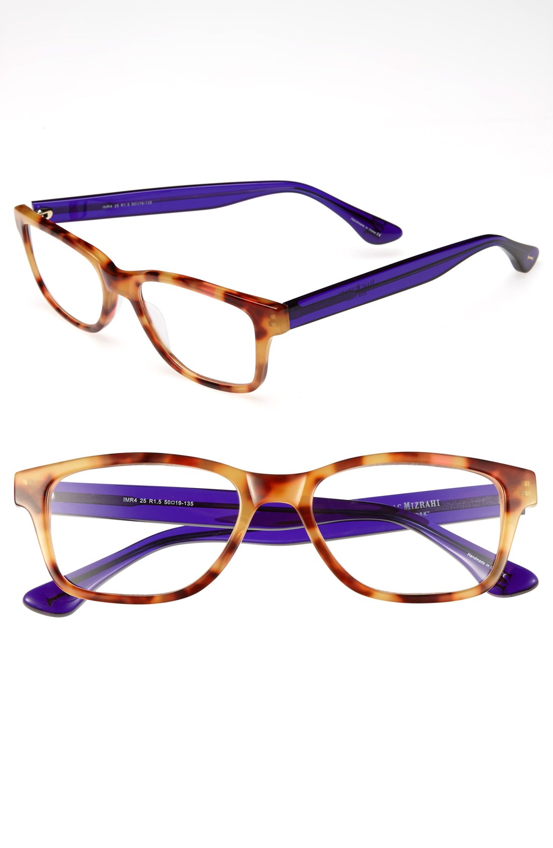 Isaac Mizrahi New York 50mm Rectangular Reading Glasses in Purple