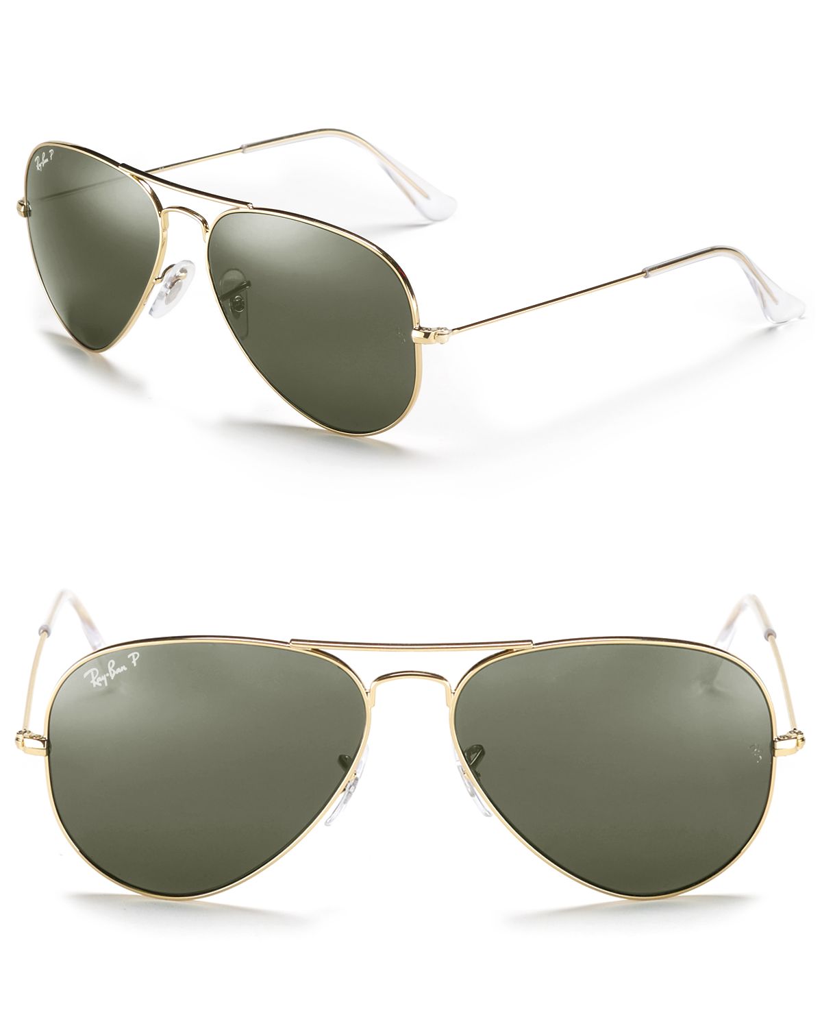 Ray Ban Polarized Classic Aviator Sunglasses In Gold Gold Polarized 