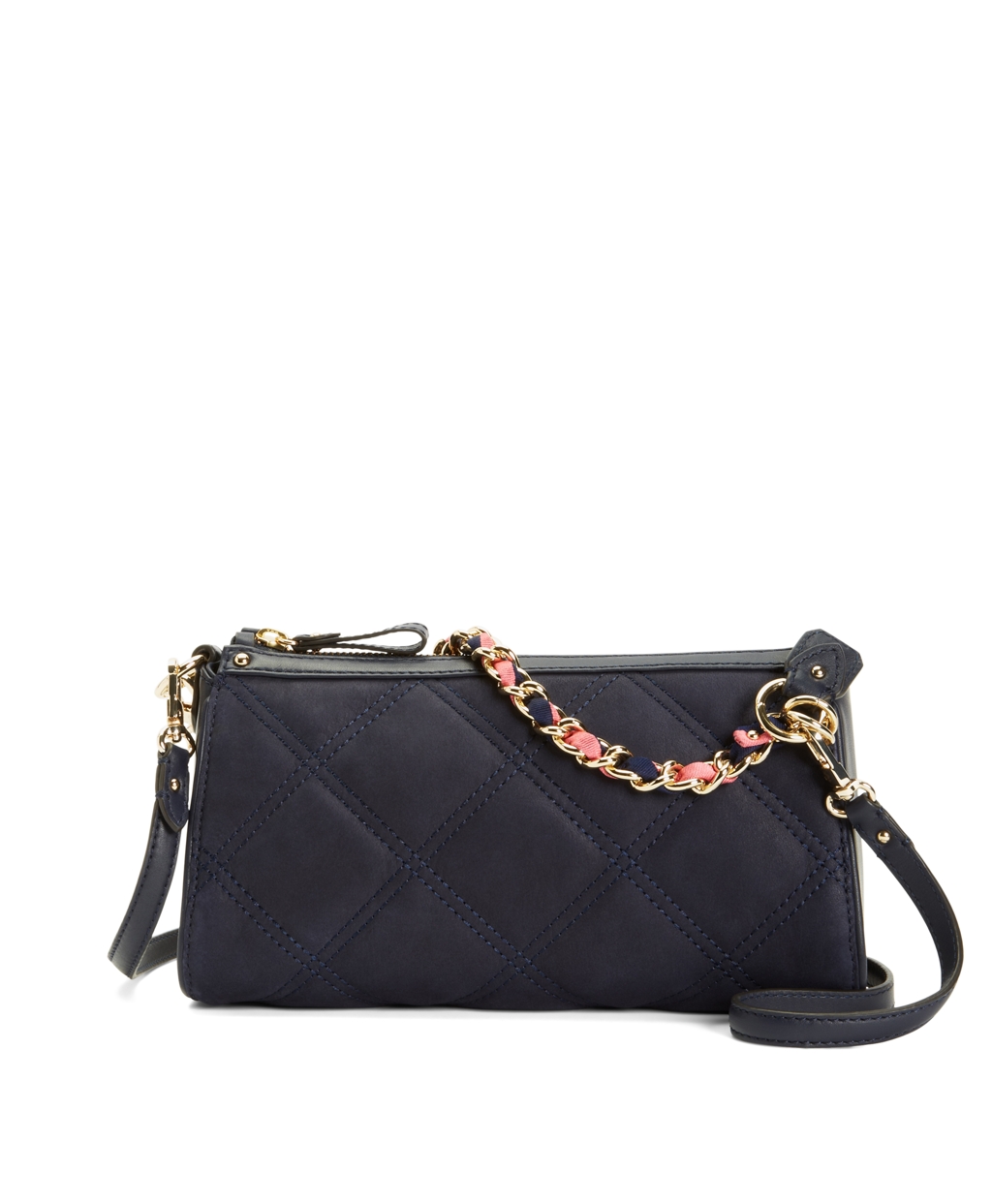 Brooks Brothers Quilted Nubuck Small Crossbody Bag in Blue (Navy-Pink) | Lyst