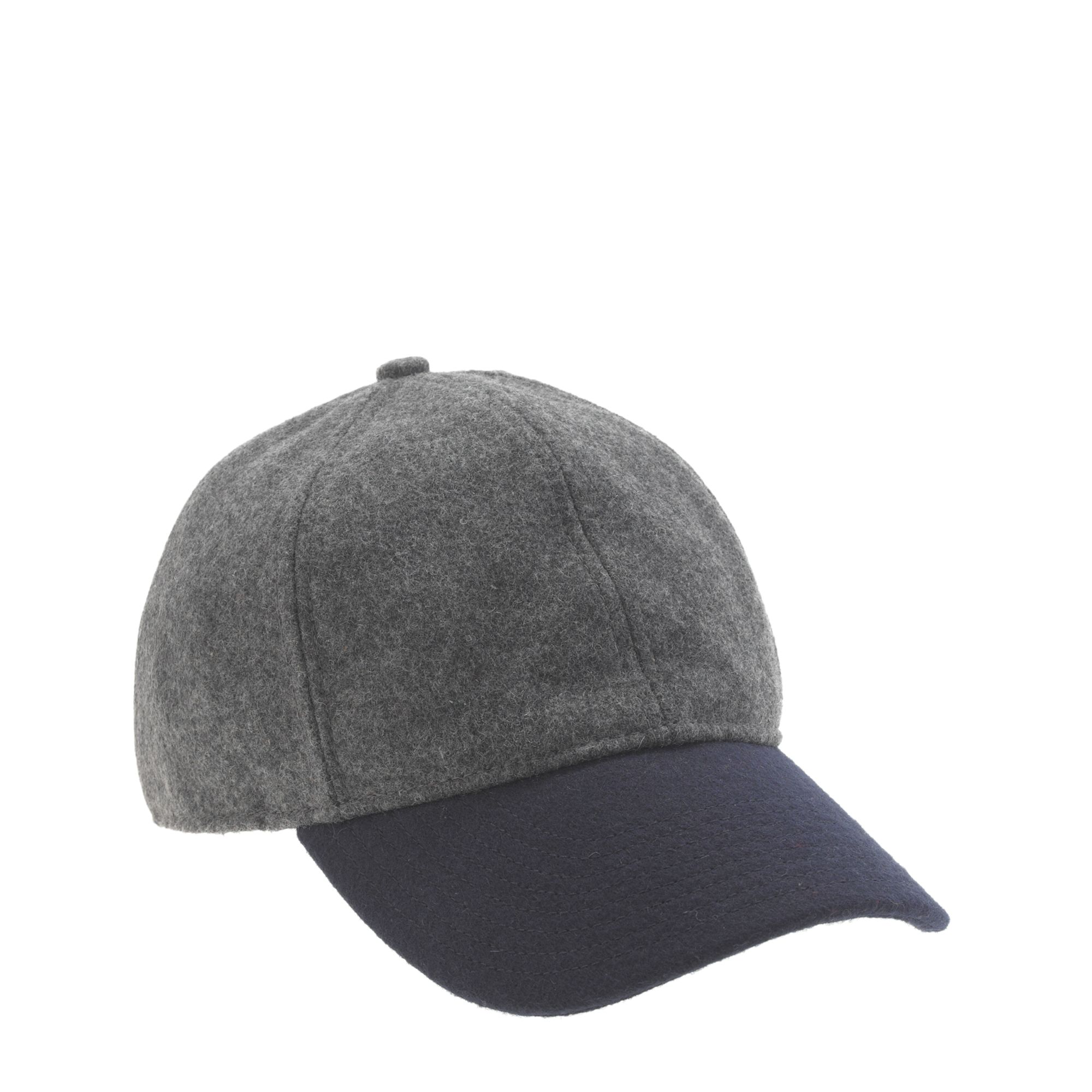 J.crew Colorblock Wool Baseball Cap in Gray (grey navy) Lyst