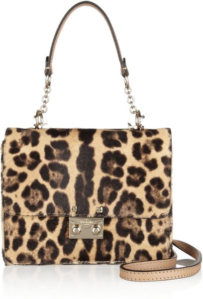 leopard print calf hair bag