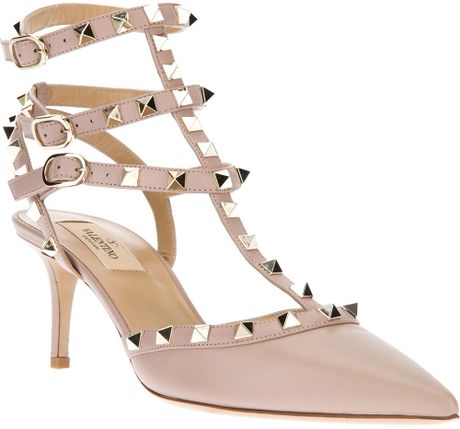 valentino pink studded heels