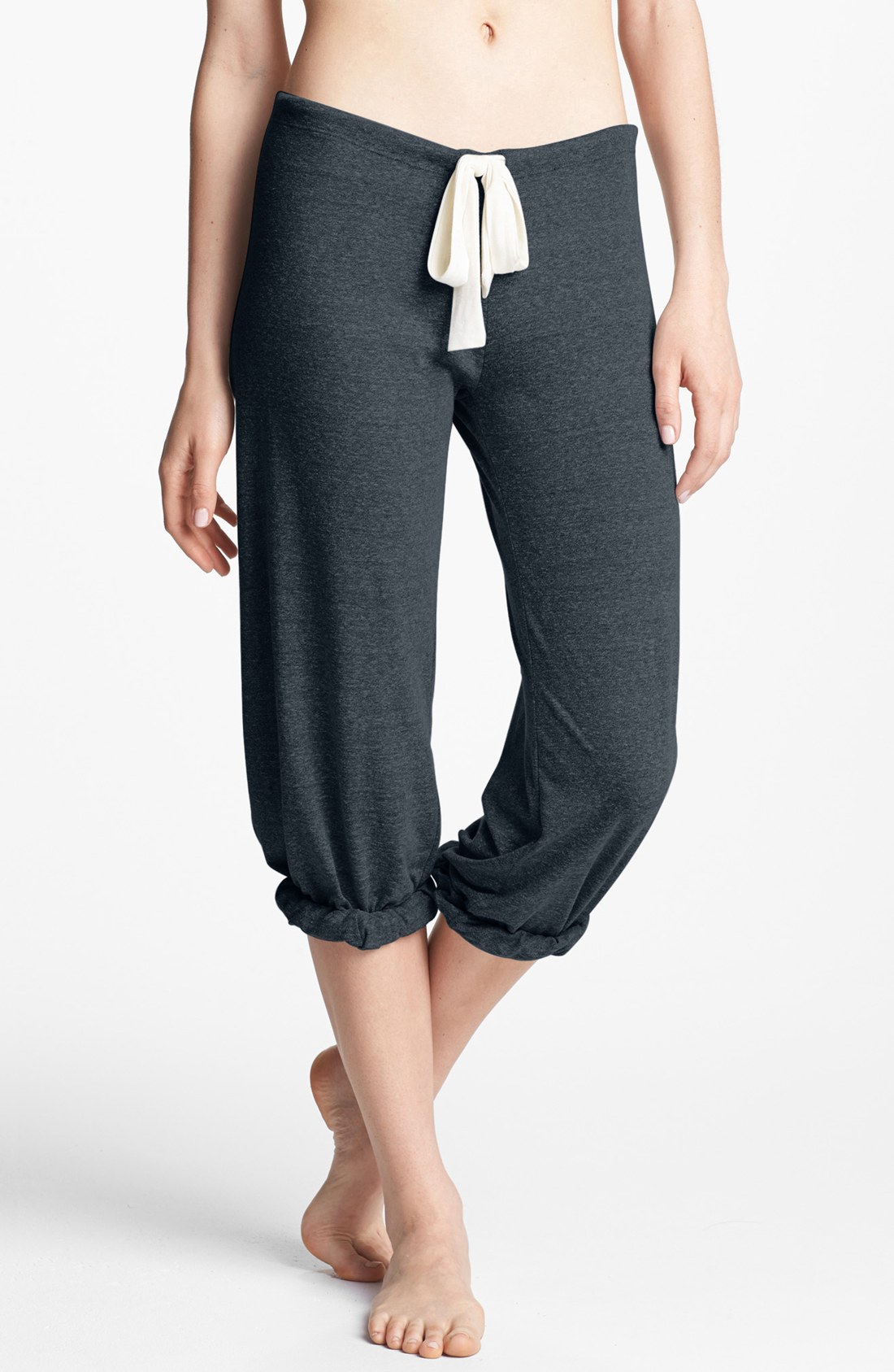 Eberjey Cropped Knit Lounge Pants in Gray (Coal Heather) Lyst