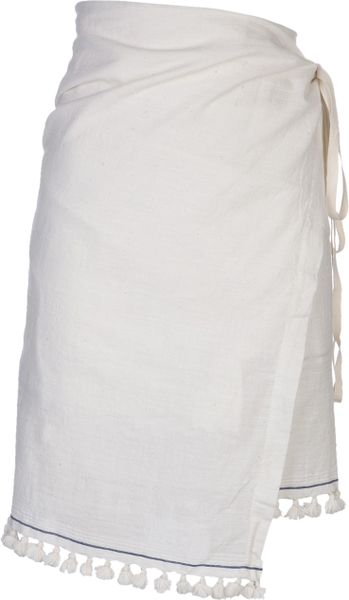Dosa Tassel Pareo Sarong in White | Lyst