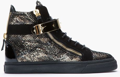 black and gold giuseppe trainers