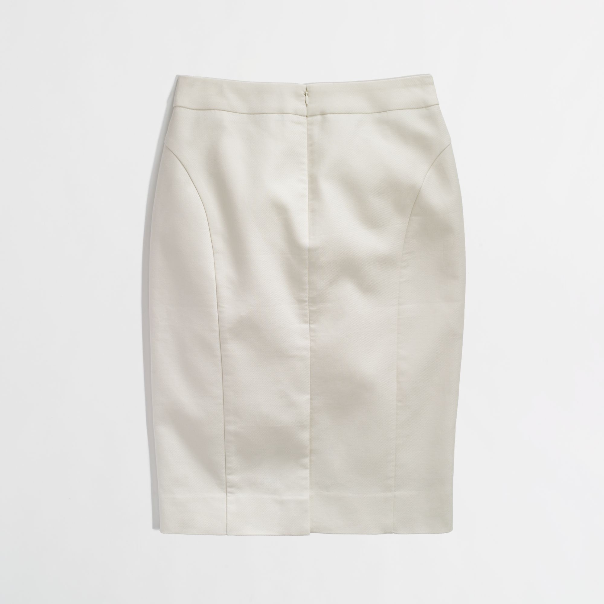 J.crew Factory Long Pencil Skirt in Doubleserge Cotton in White