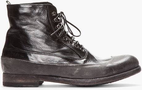 black distressed mens boots