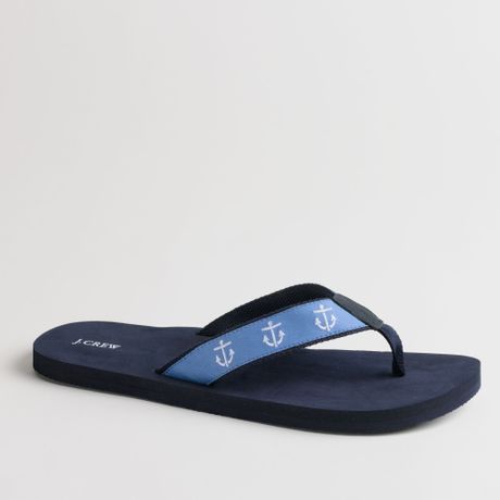 crew Factory Critter Flipflops in Blue for Men (rustic blue anchors ...
