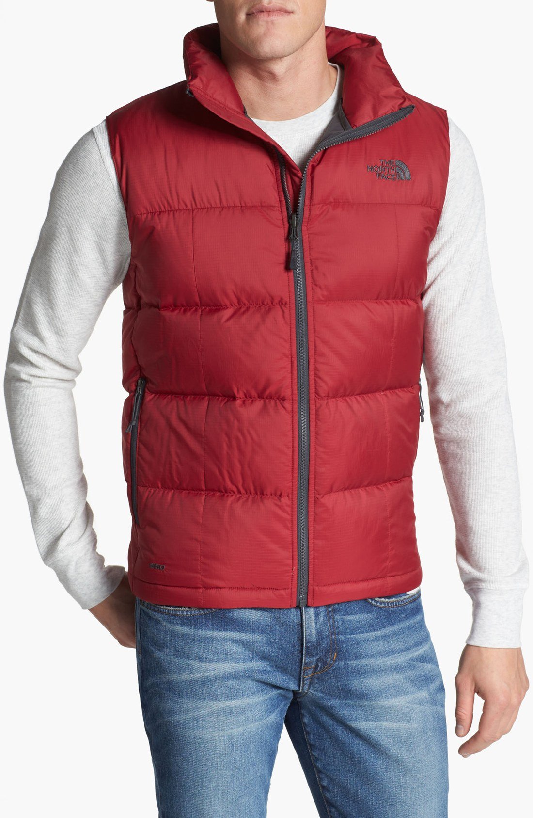 red north face coat mens