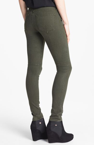 olive green stretch jeans