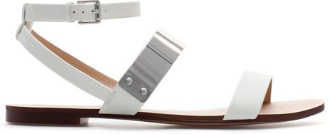 zara white leather sandals