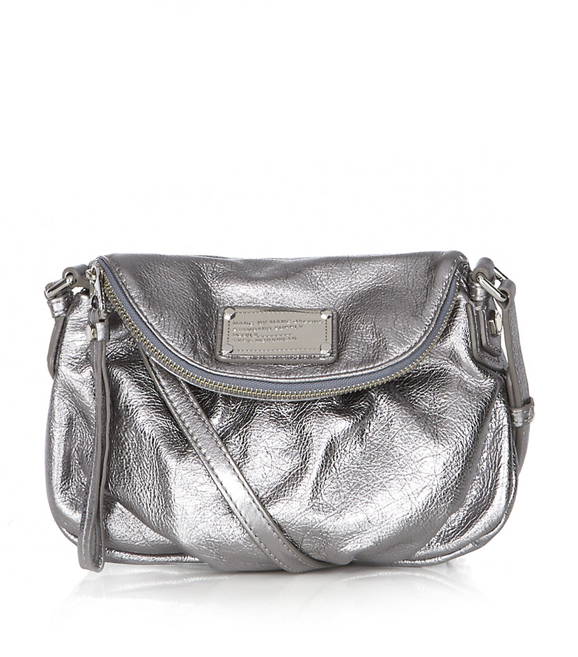 Marc By Marc Jacobs Classic Q Mini Natasha Crossbody Bag in Silver | Lyst