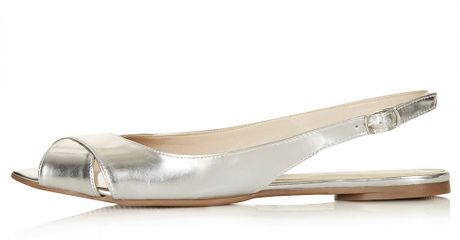 flat silver slingbacks