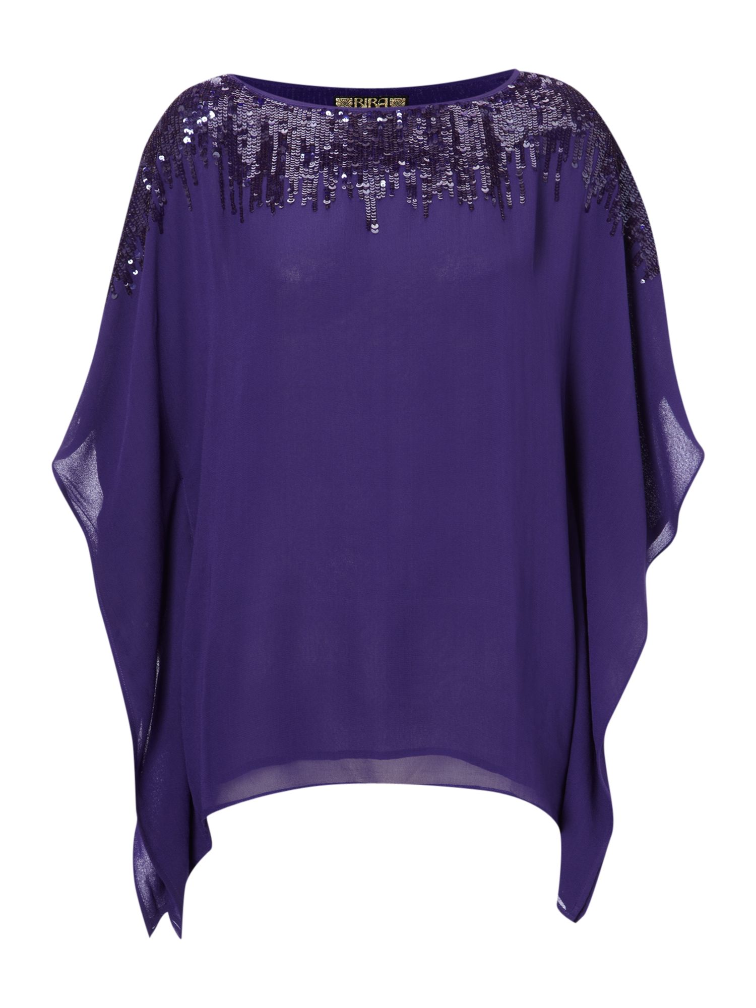 Biba Sequin Detail Neck Kimono Blouse in Purple Lyst