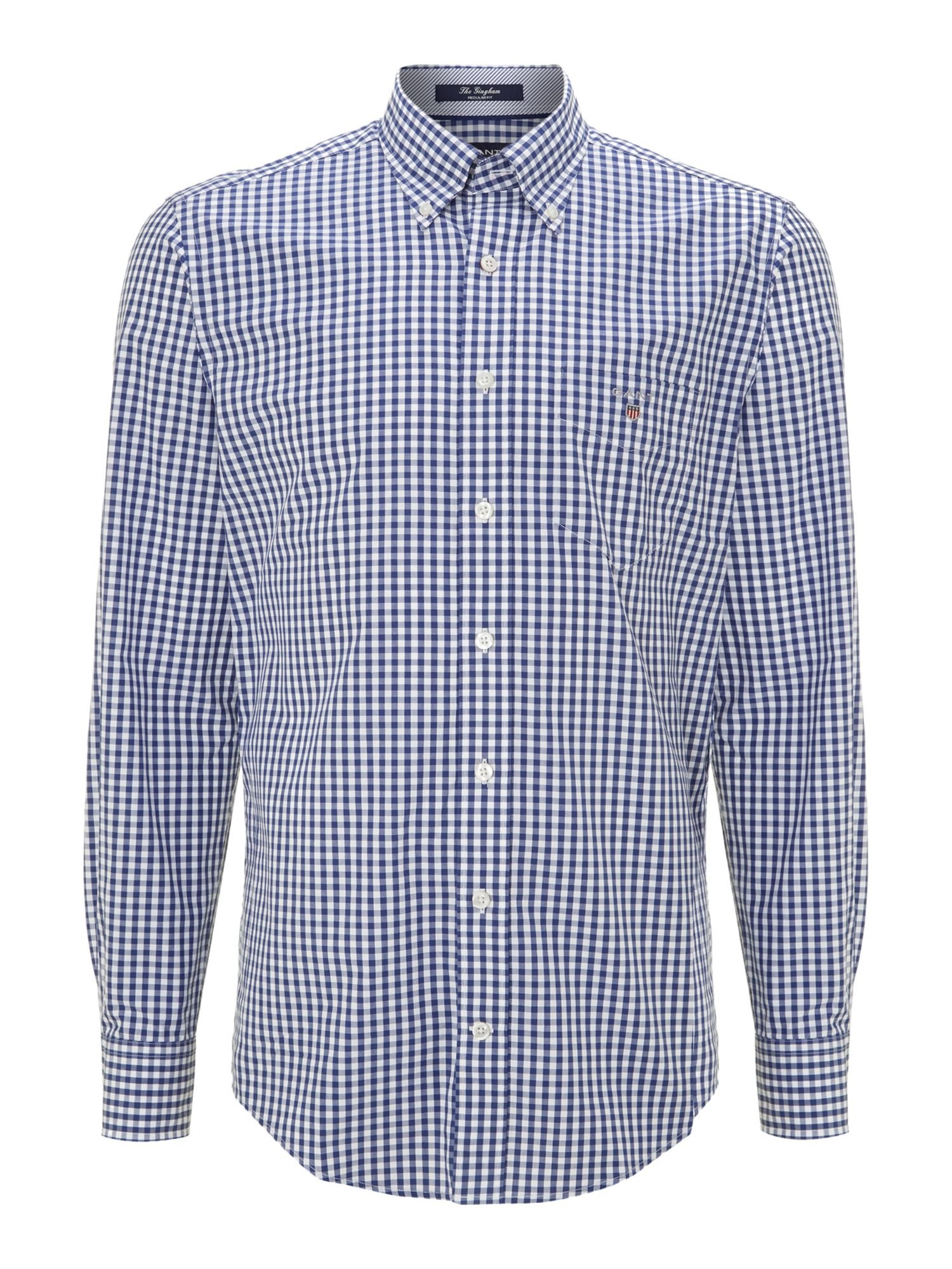 Gant Long Sleeved Gingham Shirt in Blue for Men Lyst