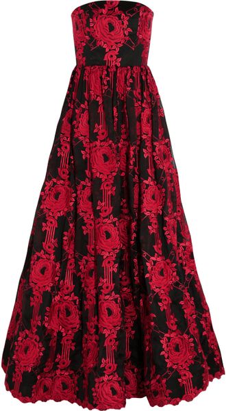 alice and olivia red gown