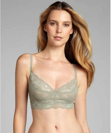 Cosabella Olive Lace Mesh Sweetie Bralette In Green Olive Lyst