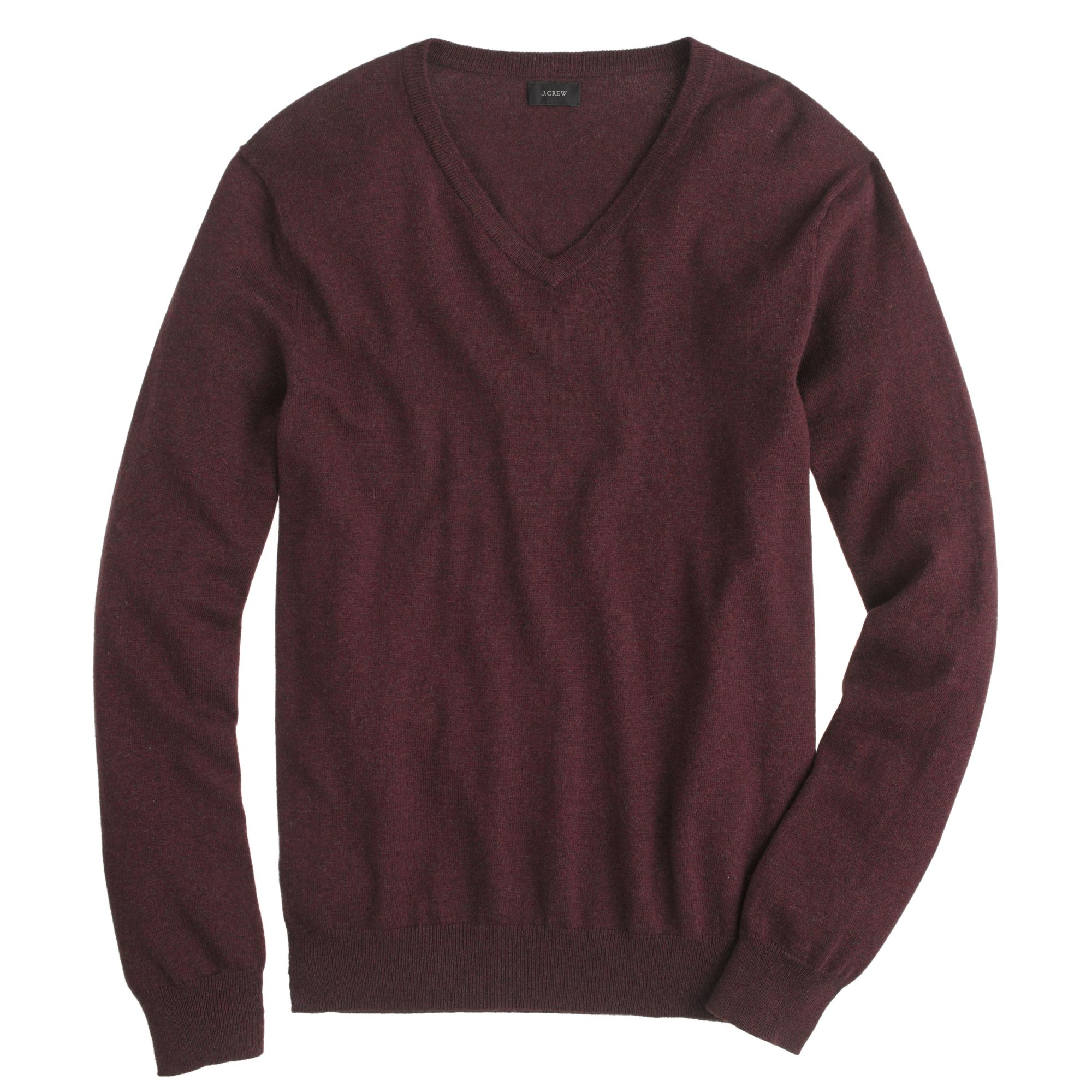 J.crew Tall Cotton Cashmere V Neck Sweater in Red for Men (hthr maroon