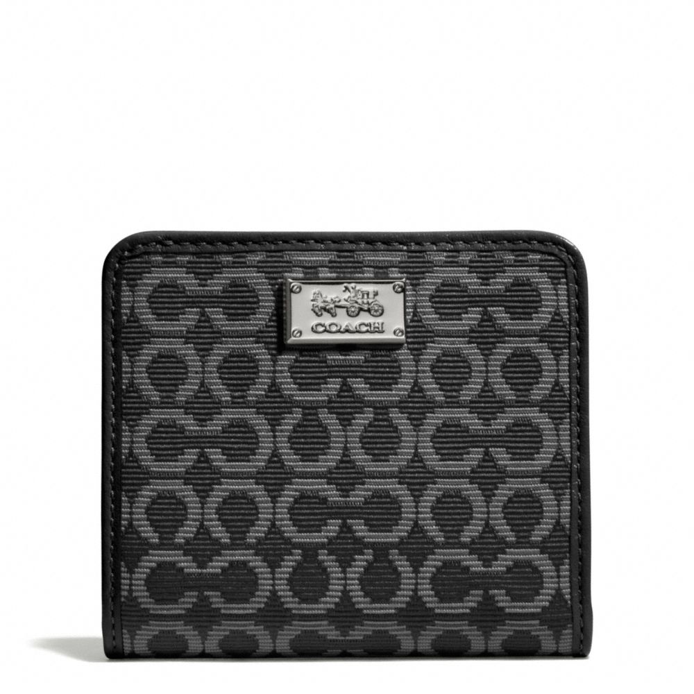 Coach Madison Small Wallet in Needlepoint Op Art Fabric in Black (SILVER/BLACK) | Lyst