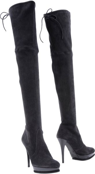stuart weitzman light grey boots